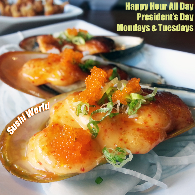 Baked Mussels Best Happy Hour OC Orange County Sushi World Appetizers