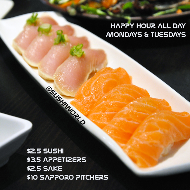 Orange County's Best Happy Hour Sushi World Albacore Salmon Cypress All Day Mondays Tuesdays