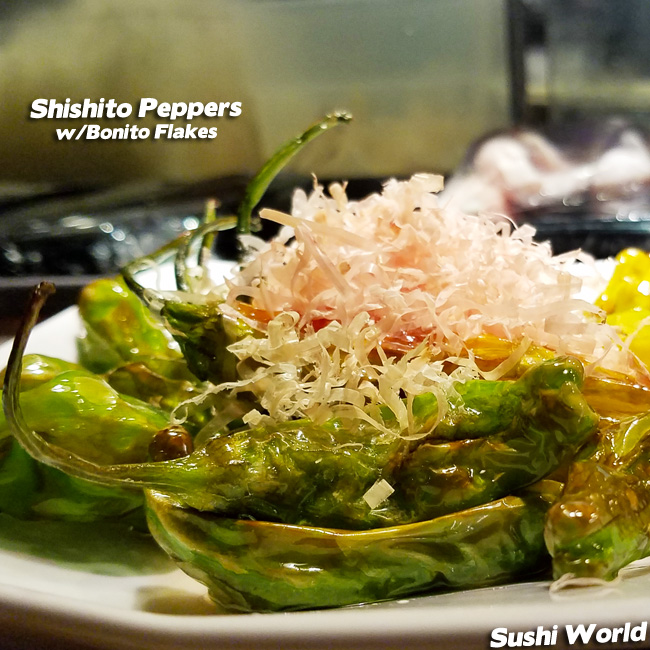 Shishito Peppers Japanese Food Appetizers Happy Hour All Day Mondays Tuesdays Orange County OC Sushi World
