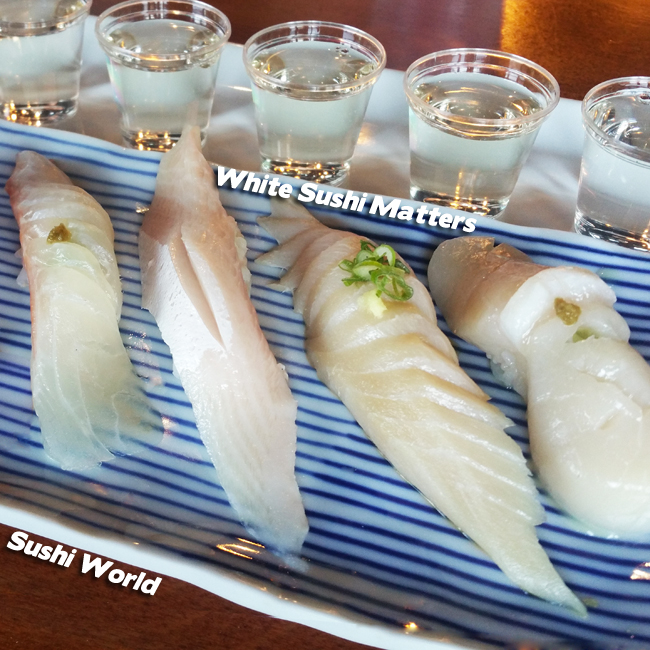 White Sushi Matters Red Snapper Yellowtail Albacore Belly Jumbo Scallop Orange County OC 