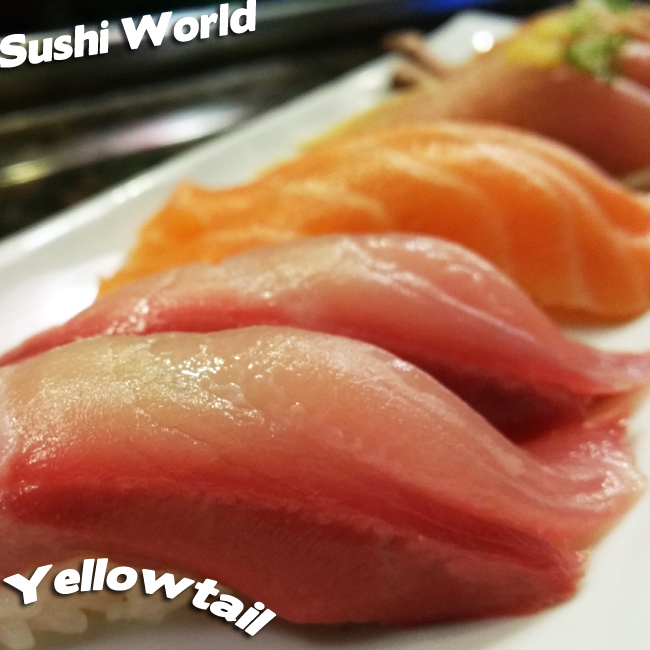 Yellowtail Salmon Albacore Peppered Sushi World OC Happy Hour Best in Orange County