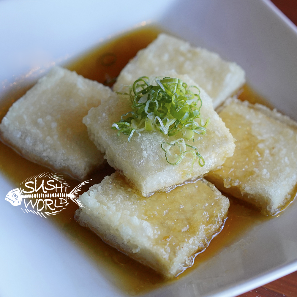 Agedashi Tofu Dashi Lightly Battered Fried Green Onions Orange County Sushi World OC