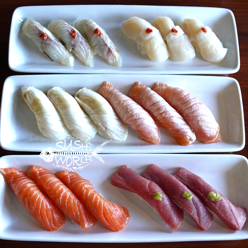 Cherry Salmon Bluefin Tuna Escolar Halibut Japanese Jumbo Scallops Healthy Sushi Orange County Cypress Sushi World