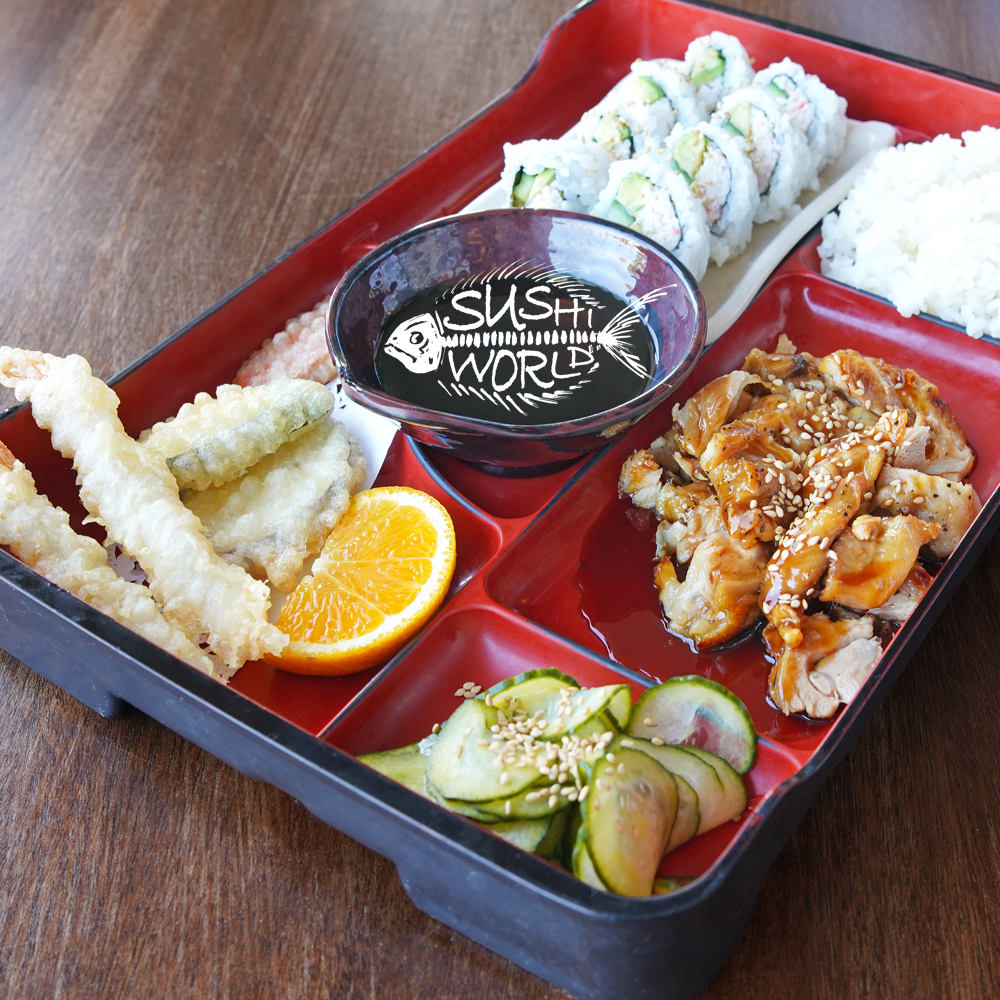Chicken Teriyaki Bento Boxes Orange County OC Best Sushi World Sashimi 