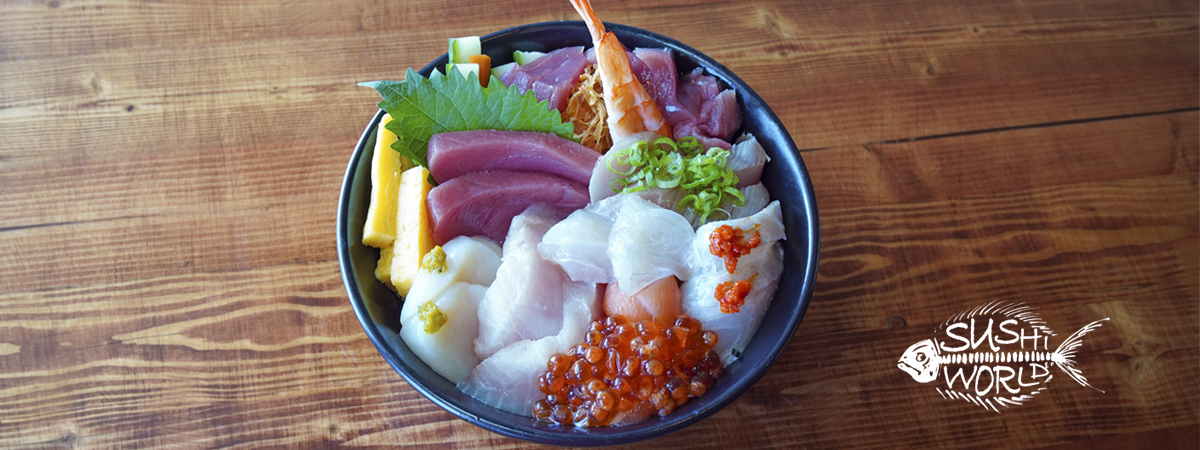 Chirashi Bowl Orange County OC Sushi Lunch Bluefin Tuna Jumbo Scallops Ikura Red Snapper