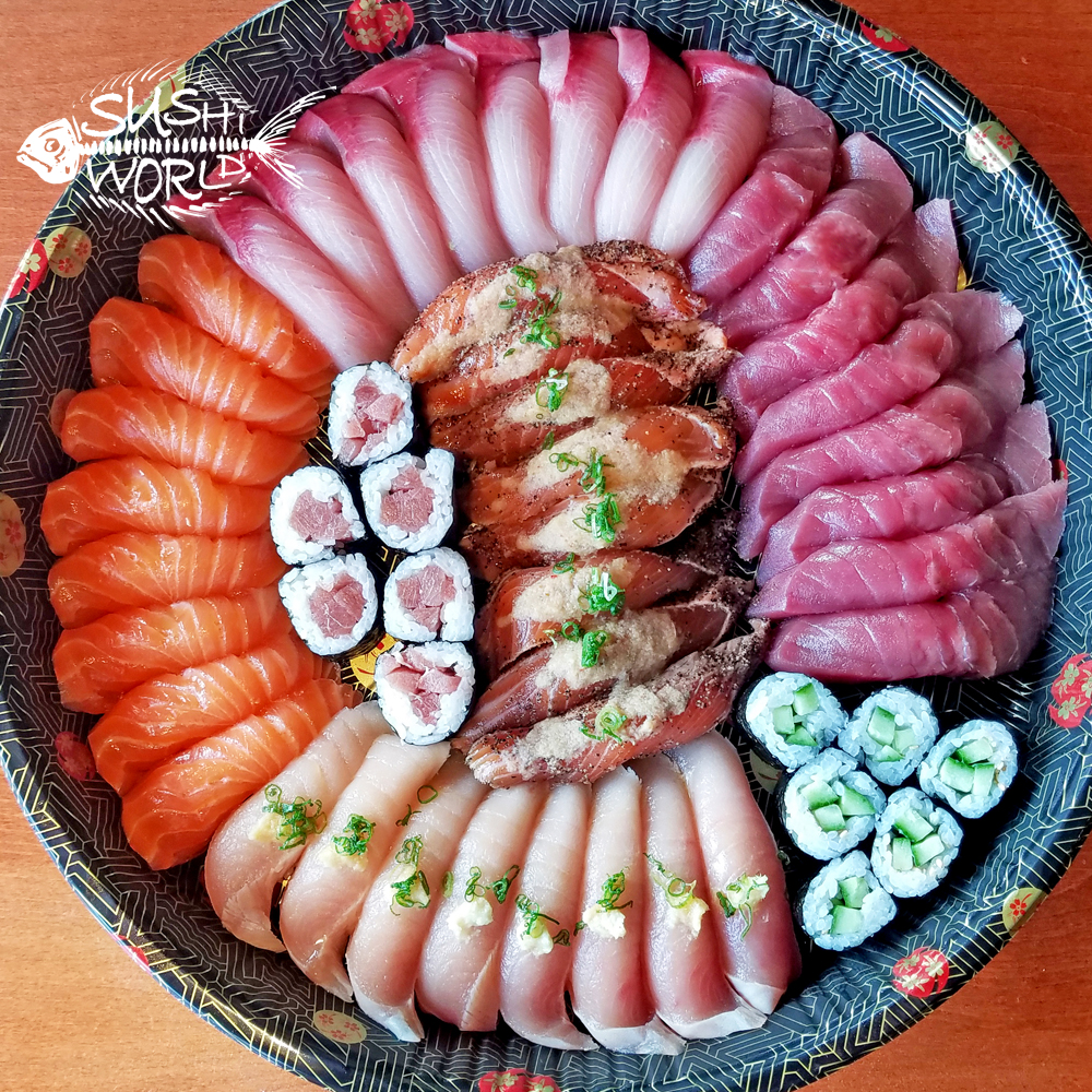 Sushi Party Platter Orange County OC Bluefin Tuna Salmon Yellowtail Albacore Rolls