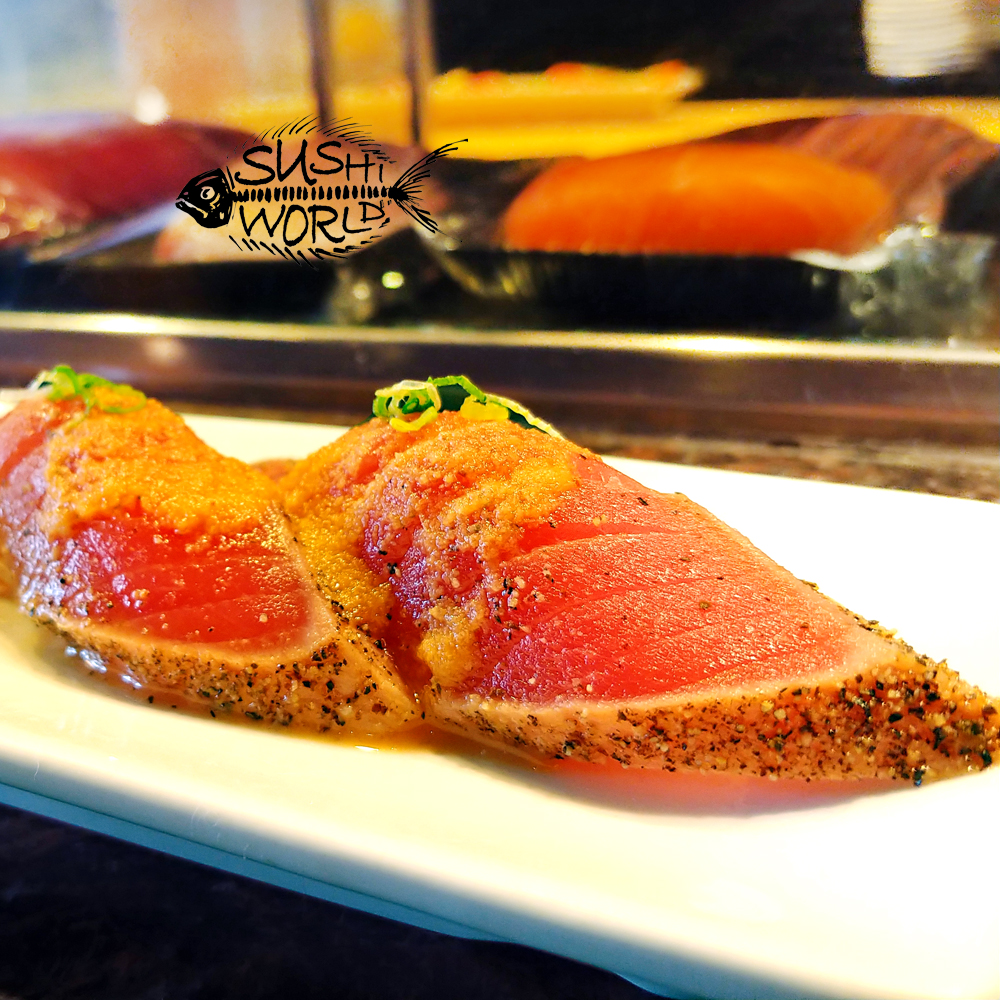Peppered Tuna Nigiri Orange County Sushi World OC Happy Hour Best 
