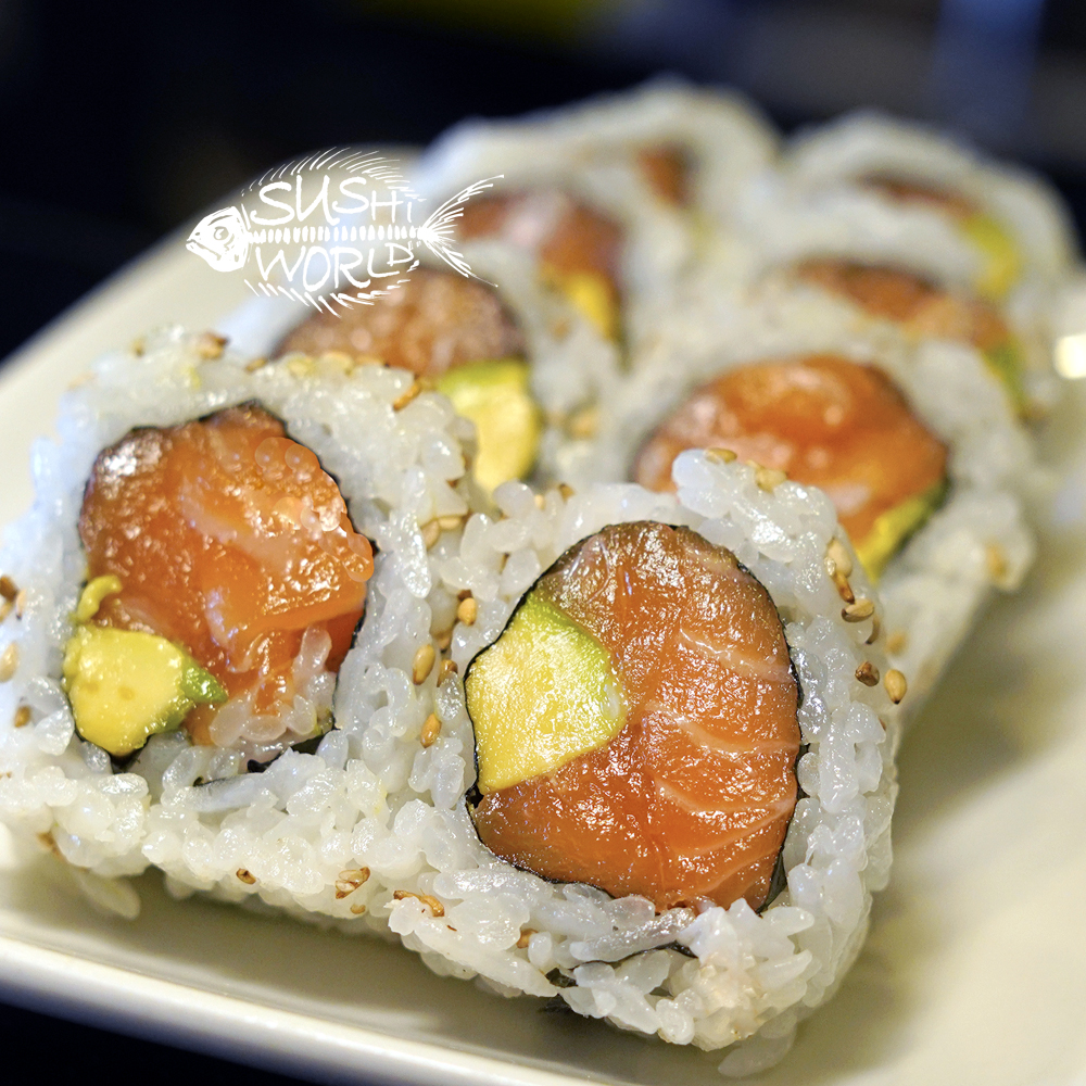 Salmon Avocado Roll Orange County Best Happy Hour OC Sushi World