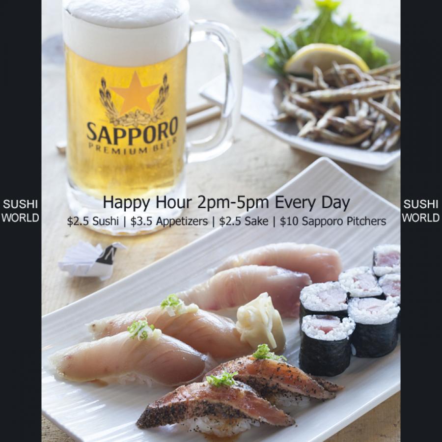 Happiest Happy Hour Orange County OC Better than Disneyland Appetizers Sapporo Sushi World Happiest Happy Hour Orange County OC Better than Disneyland Appetizers Sapporo Sushi World