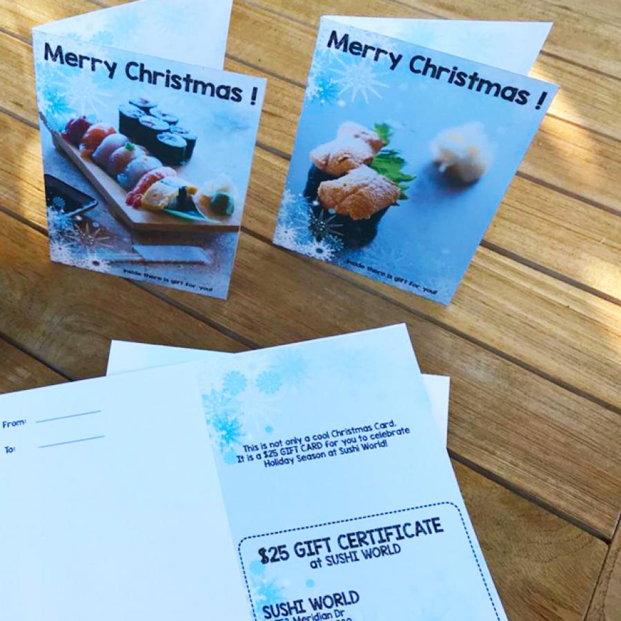 Orange County Christmas Sushi Gift Certificate OC Sushi Word Dinner Lunch Presents Orange County Christmas Sushi Gift Certificate OC Sushi Word Dinner Lunch Presents