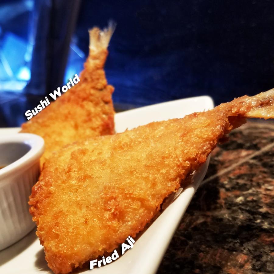 Fried Aji Japanese Mackerel Ponzu Sauce Appetizer Best Happy Hour Orange County OC Sushi World Fried Aji Japanese Mackerel Ponzu Sauce Appetizer Best Happy Hour Orange County OC Sushi World