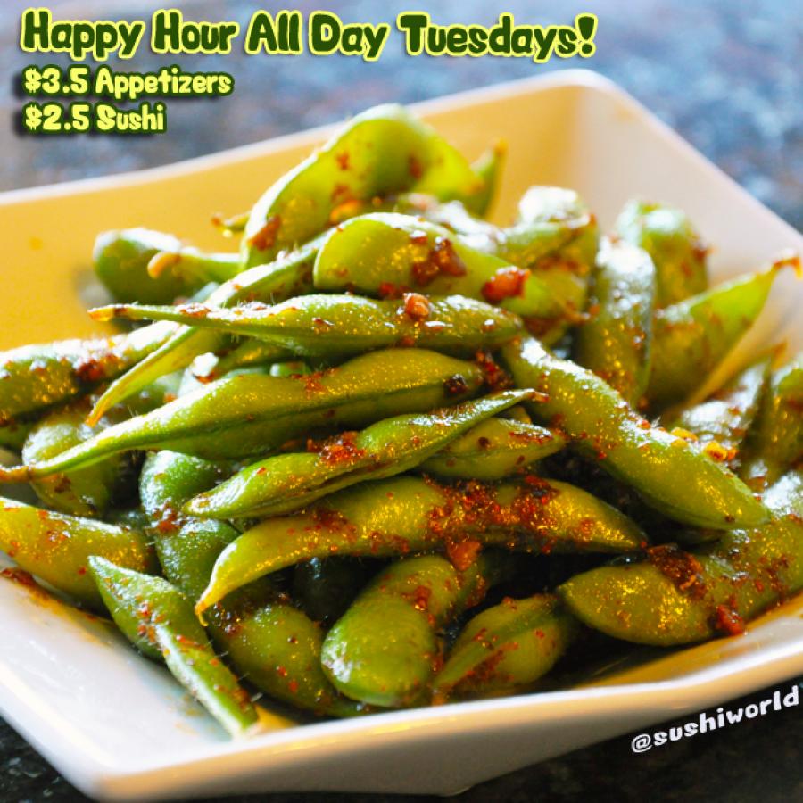 Garlic Edamame Orange County Best Happy Hour Sushi World OC Cypress Appetizers Garlic Edamame Orange County Best Happy Hour Sushi World OC Cypress Appetizers