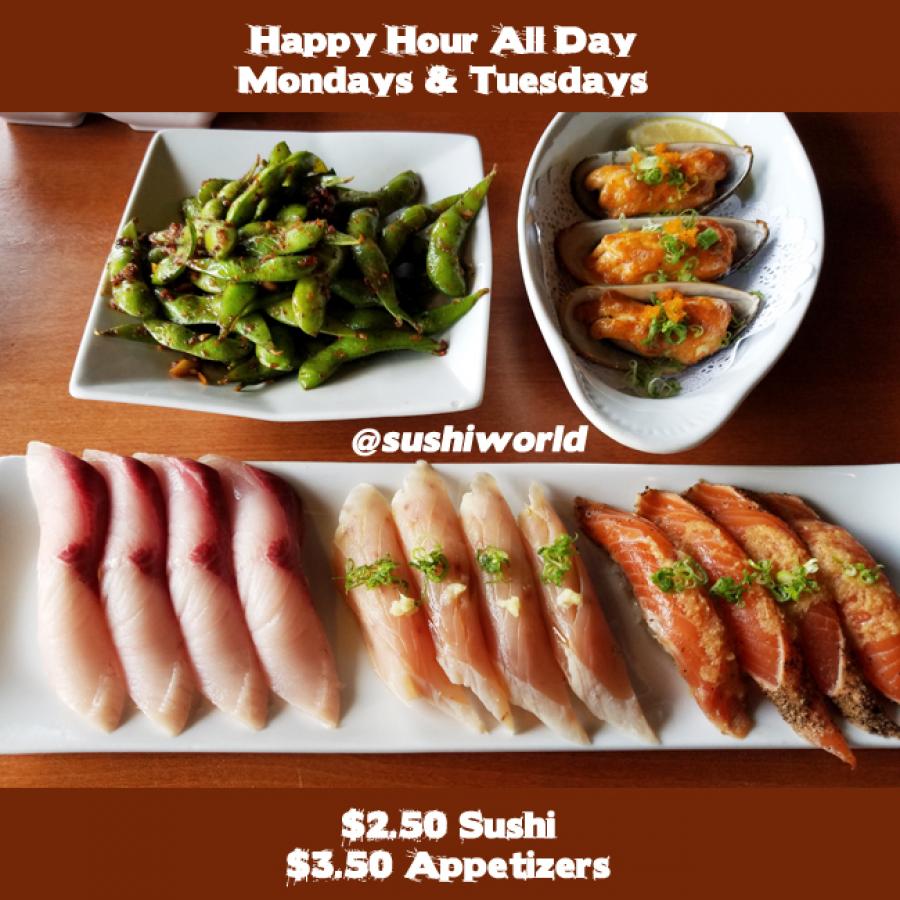 Best Deal Orange County OC Cypress Happy Hour All Day Sushi World Peppered Salmon Escolar Yellowtail Best Deal Orange County OC Cypress Happy Hour All Day Sushi World Peppered Salmon Escolar Yellowtail