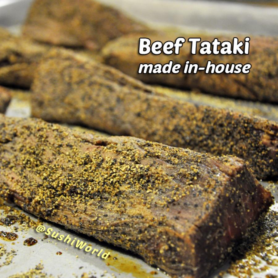 Beef Tataki Fresh Homemade Made In-House Orange County OC Cypress Sushi World Beef Tataki Fresh Homemade Made In-House Orange County OC Cypress Sushi World