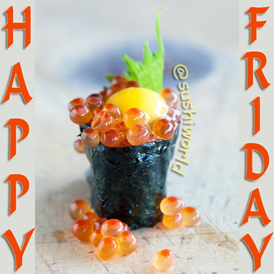 Salmon Roe Sushi Quail Egg Happy Friday Orange County OC Cypress Sushi World Salmon Roe Sushi Quail Egg Happy Friday Orange County OC Cypress Sushi World