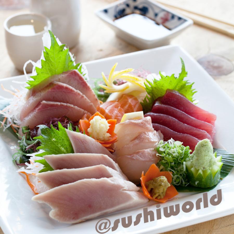 Orange County OC Sashimi Sample Albacore Yellowtail Salmon Red Snapper Tuna Sushi World Orange County OC Sashimi Sample Albacore Yellowtail Salmon Red Snapper Tuna Sushi World