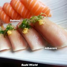 Albacore Salmon Happy Hour All Day Orange County OC Sushi World