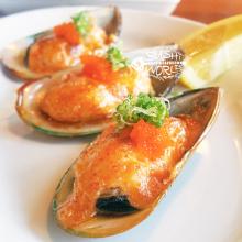 Baked Mussels Masago Green Onions Appetizers Orange County Cypress Sushi World OC