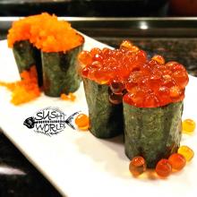 Masago vs Ikura Roe Salmon Sushi World Orange County OC Pop in Your Mouth